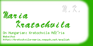 maria kratochvila business card